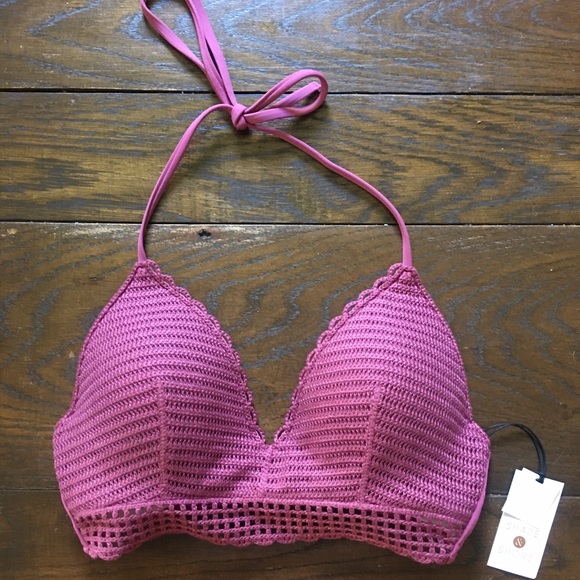 Women’s crochet long line bikini top - Picture 2 of 7